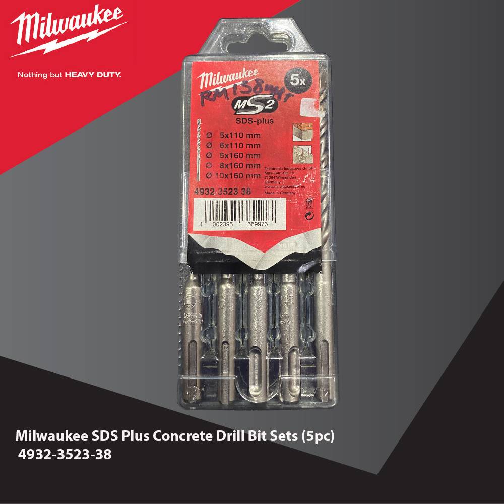 Milwaukee SDS Plus Concrete Drill Bit Sets (5pc) 4932352338